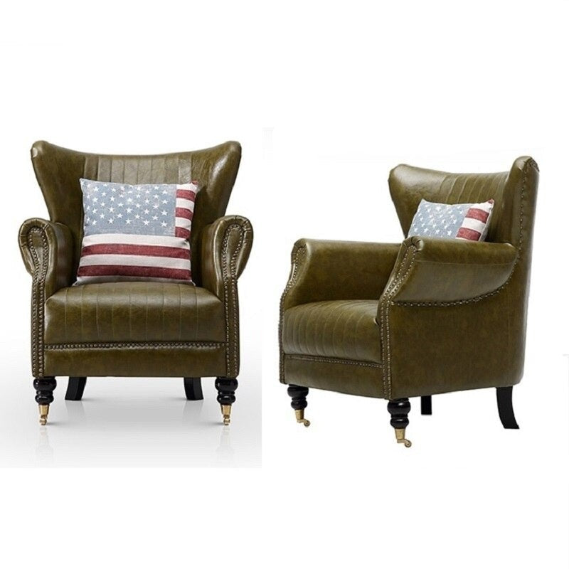 Sillón Estilo Americano Cuero Sessel Salón Cuero Sofasessel