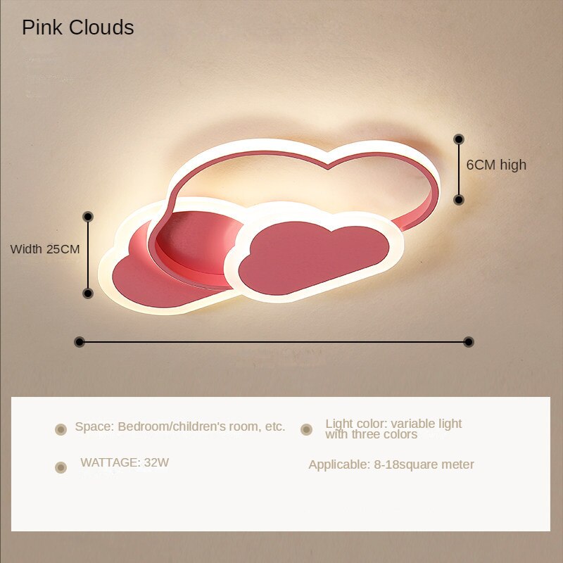 Children's Room Lighting Modern Led Nordic Cloud Heart Remote Control Interior Ceiling Lights