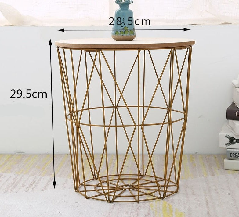 Coffee Table Retro Small Tisch Simple Home Multifunctional Couchtisch Storage Basket Tables