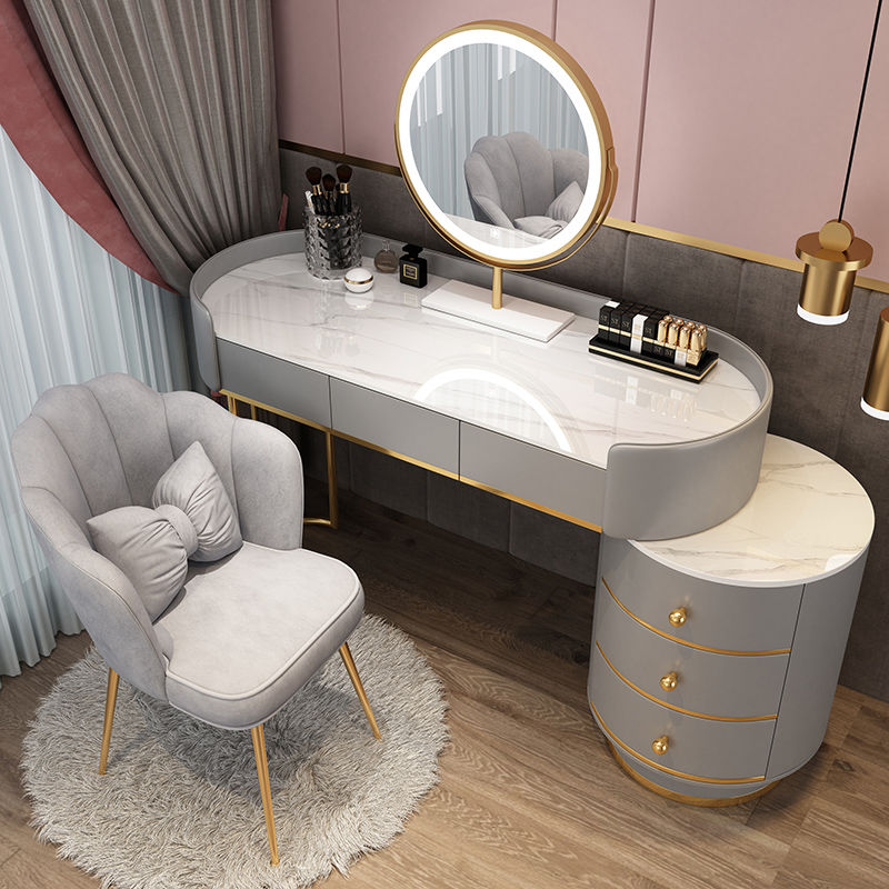 Bedroom Vanities Modern Minimalist Leather Schminktisch Set Bedroom Furniture Dressing Table Set