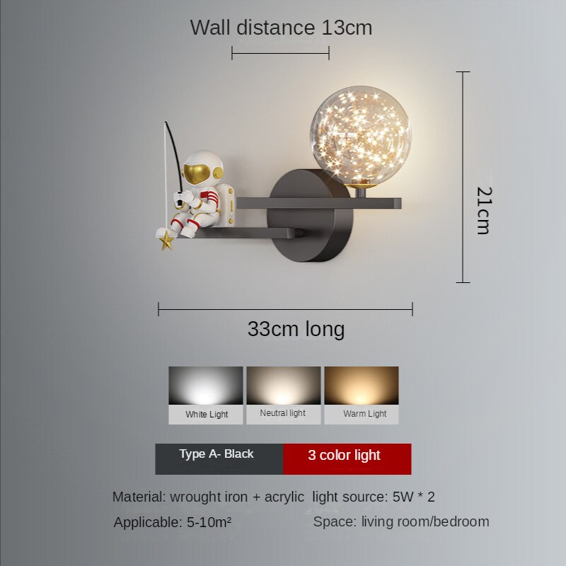 Wall Lamps Modern LED Sconce Simple Nordic Astronaut Kids Wall Lights