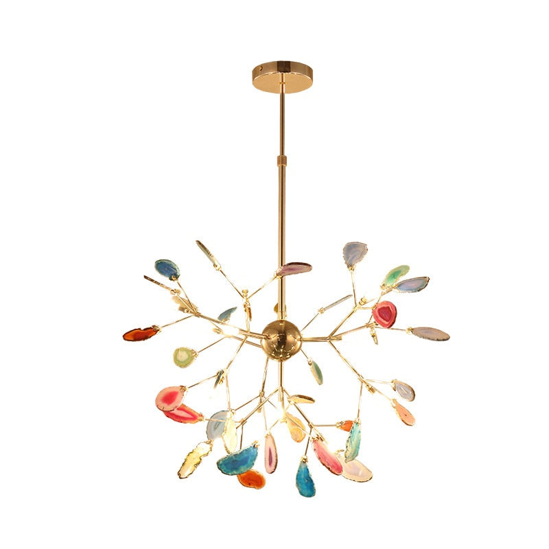 Chandelier Modern Creative G4 Colorful Agate Firefly Pendant Light