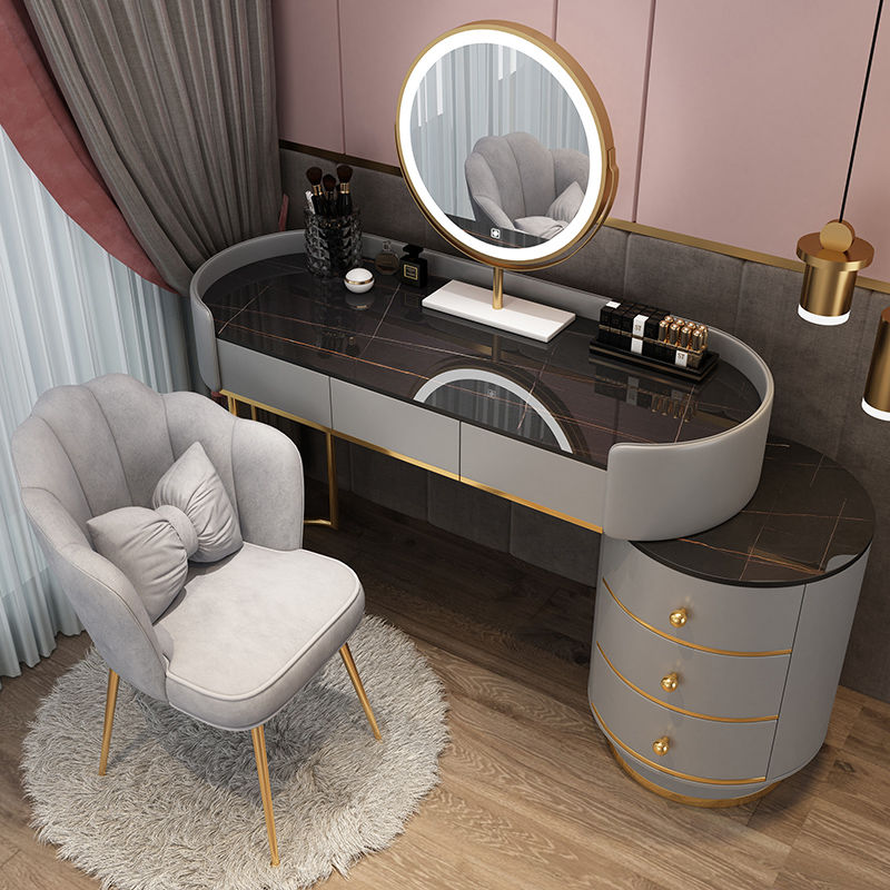 Bedroom Vanities Modern Minimalist Leather Schminktisch Set Bedroom Furniture Dressing Table Set