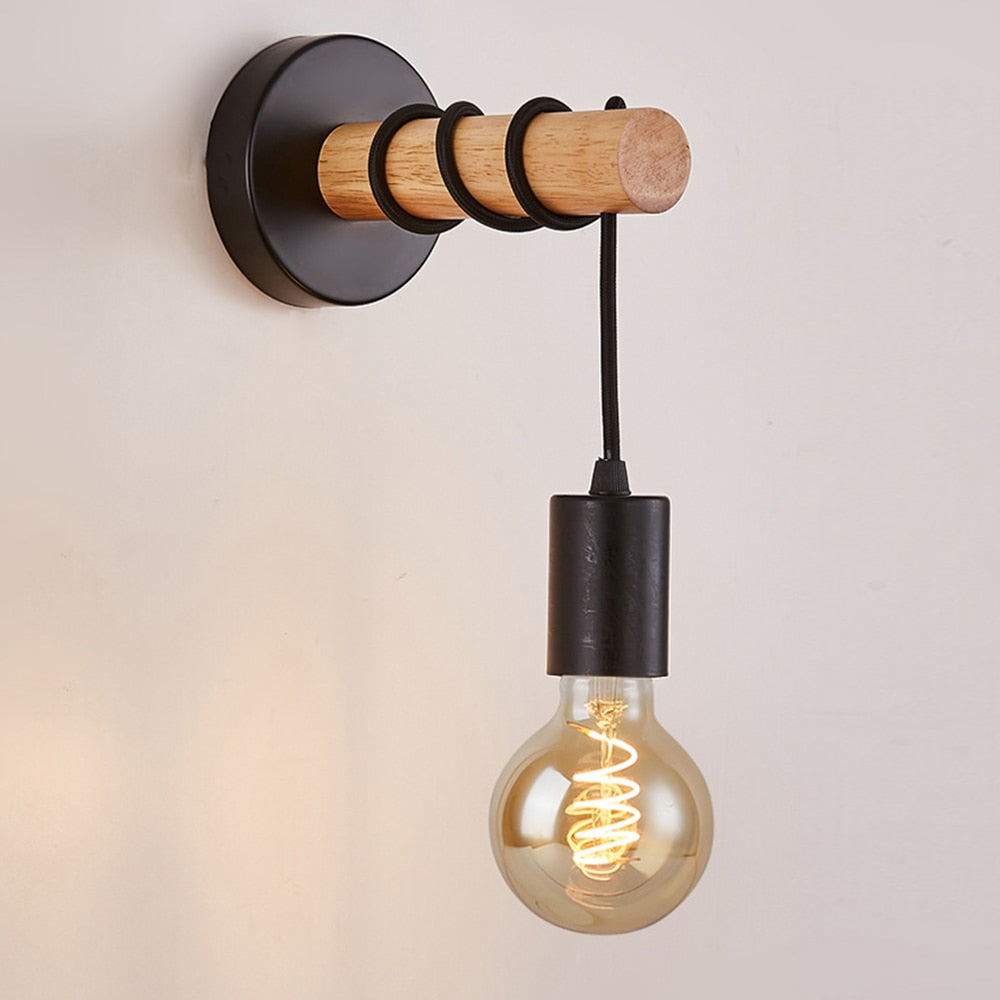 Wall Lamps Modern Minimalist Indoor Wood E27 Wall Lights