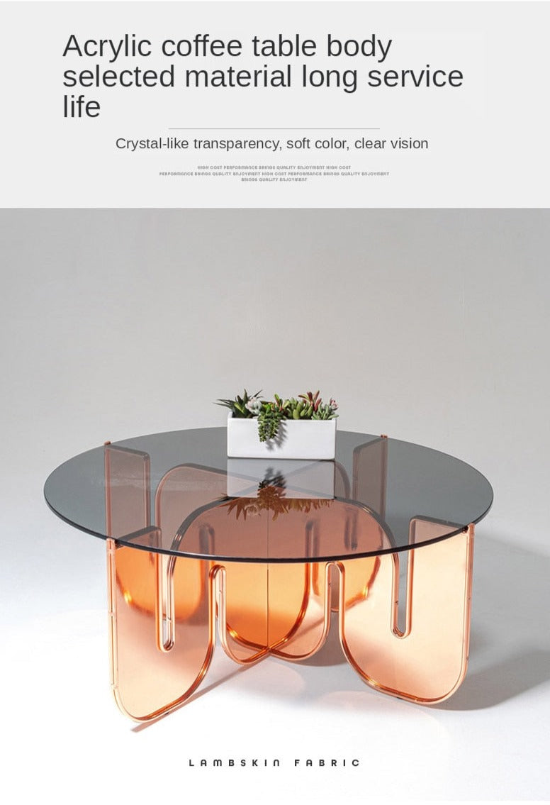 Coffee Table Creative Iridescent Acrylic Luxury Tisch Ghost Glass Couchtisch Round Tables