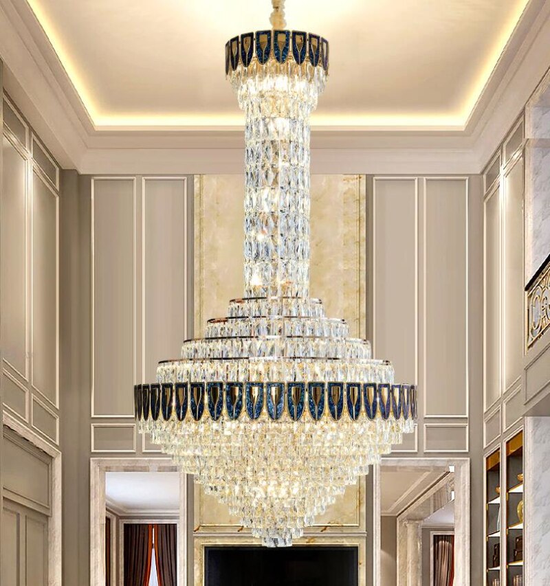 Chandelier Shell Crystal Living Room Hollow Hall Long Decorative Lighting Chandeliers