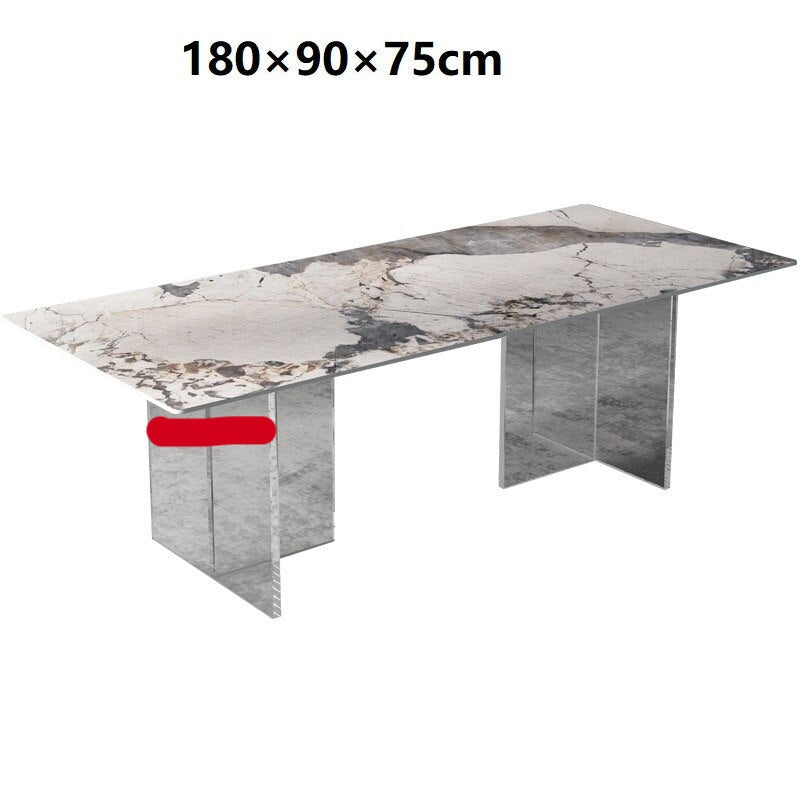 Dining Table Sets Rock Slab Esstisch Set Acrylic Floating Ghost Dinner Tables Sets