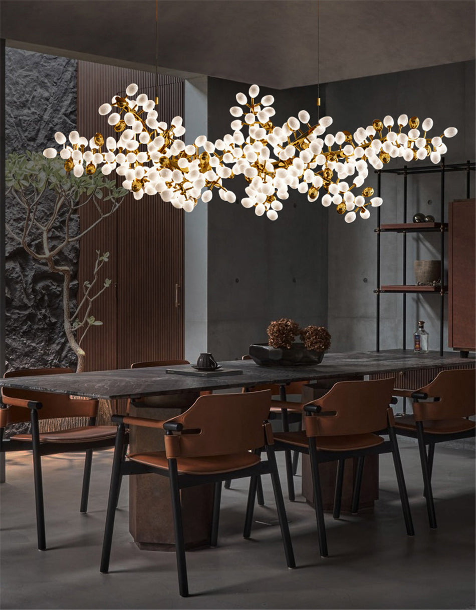 Chandelier Villa Living Room Crystal Lights Art Decoration Long Glass Ball Pendant Lights