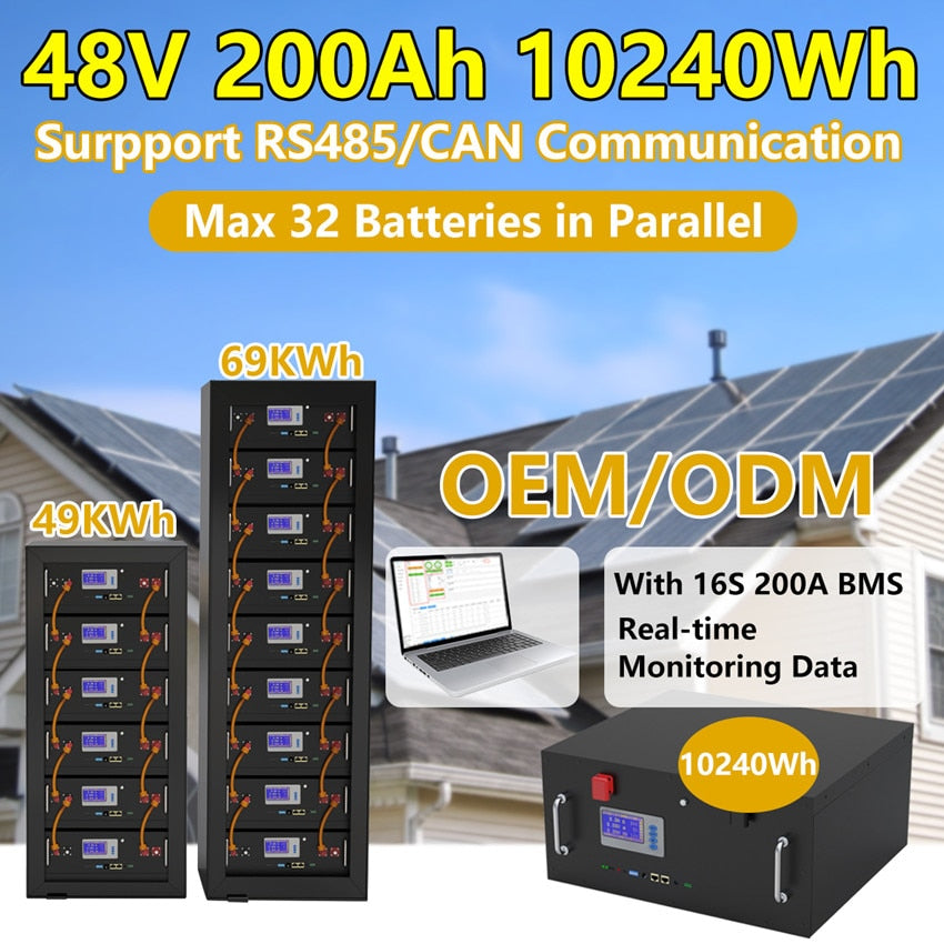 Energy Storage Emergency Power Battery Pack RS485 CAN Communication Energy Storage Energy Storage Emergency Power Battery Pack Capacity 10 Years Lifespan Stromgenerator Packs