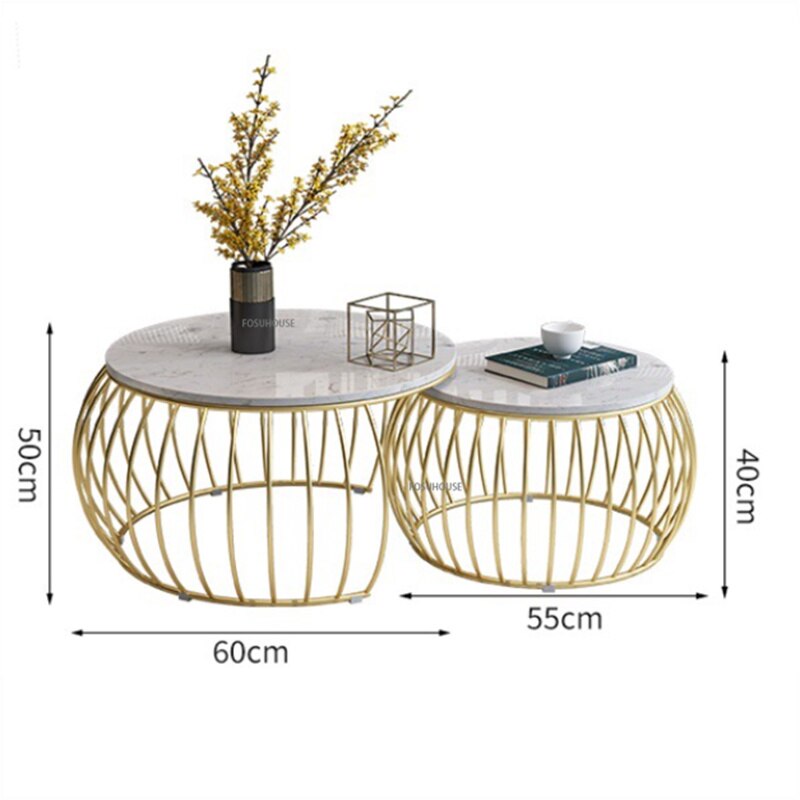 Coffee Table Luxury Creative Marble Tisch Minimalist Design Round Couchtisch Retro Ins Side Tables