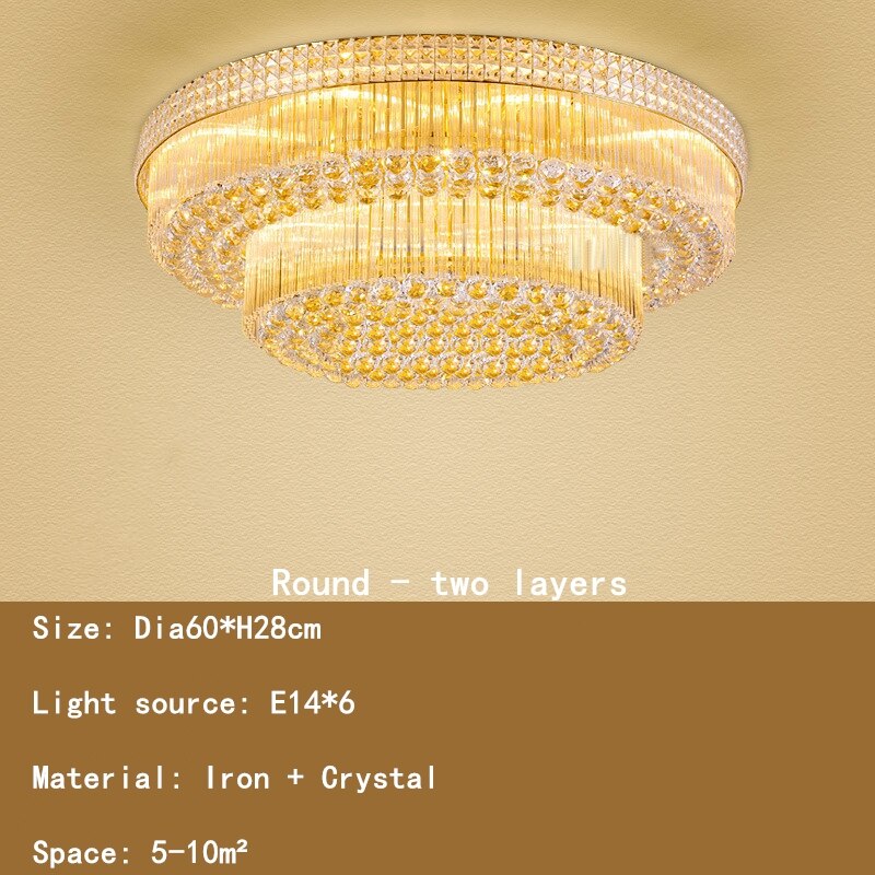 Light Luxury LED Cake Ceiling Light Round Rectangular Multilayer  Ceiling Lights