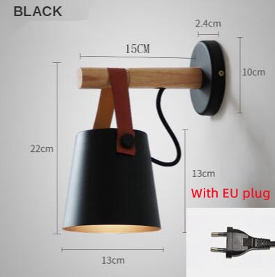 Wall Lamps Wood Iron Led Sconce Bedside Lighting