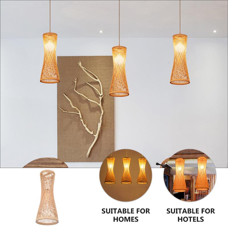 Pendant Light Bamboo Woven Hanging Light Ceiling Lamp Pendant Lights