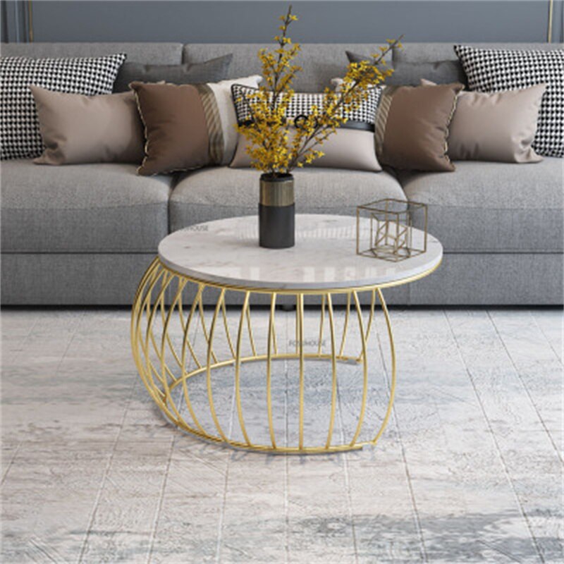 Coffee Table Luxury Creative Marble Tisch Minimalist Design Round Couchtisch Retro Ins Side Tables