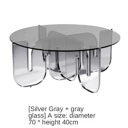 Coffee Table Creative Iridescent Acrylic Luxury Tisch Ghost Glass Couchtisch Round Tables