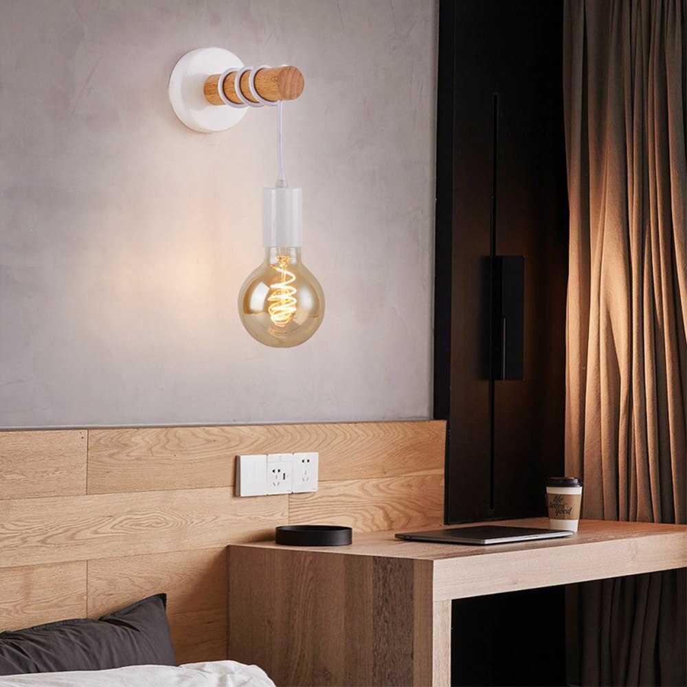 Wall Lamps Modern Minimalist Indoor Wood E27 Wall Lights