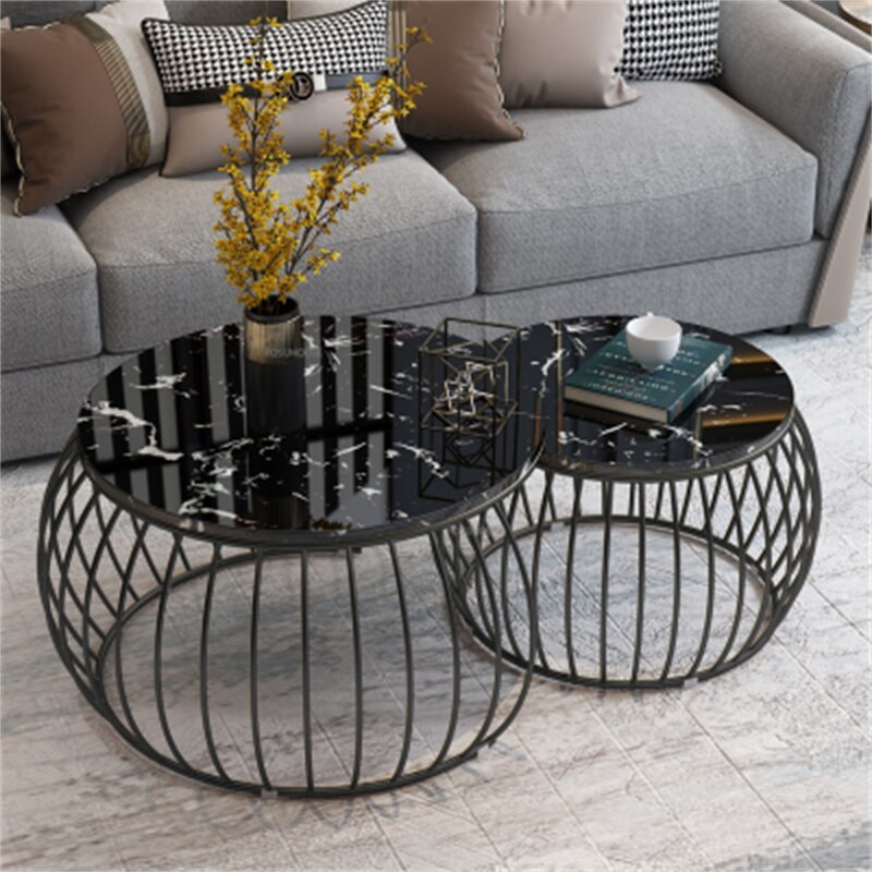 Coffee Table Luxury Creative Marble Tisch Minimalist Design Round Couchtisch Retro Ins Side Tables