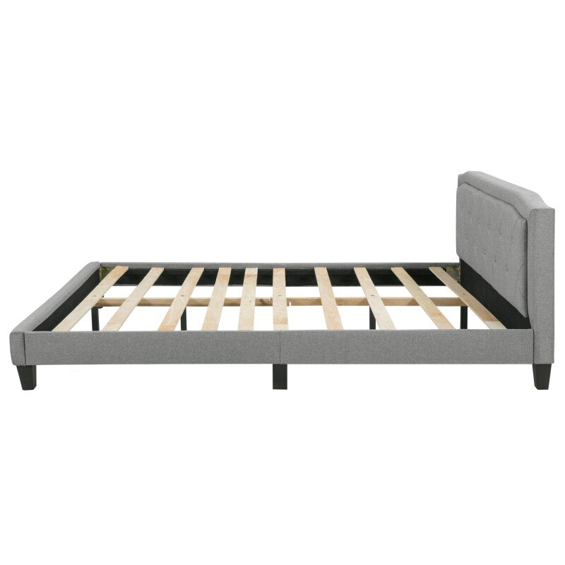 Double Bed Upholstered Bed With Slatted Frame Storage Space Beds