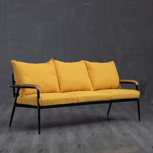 Sofa Nordic Fabric Small Apartment Iron Sofa Chair Furniture Armchair Couch Sofas