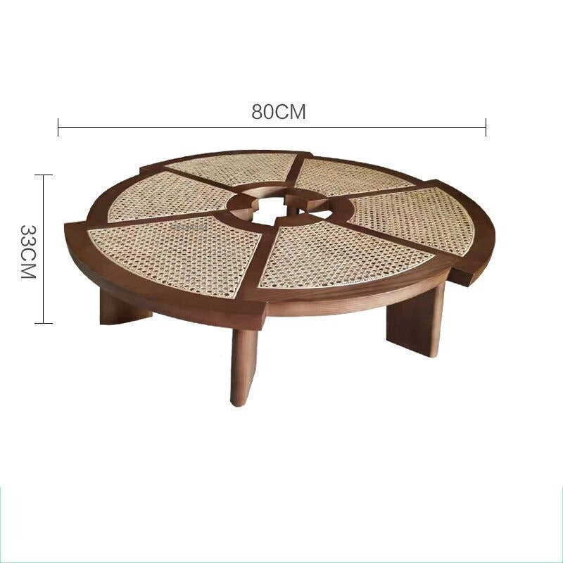 Table Rattan Japanese Style Solid Hood Home Furniture Low Tables