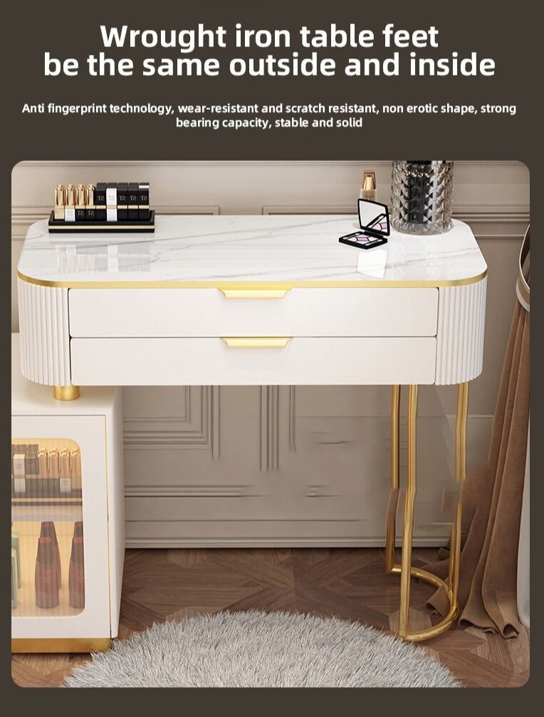 Dressing Table Set Light Luxury Dressing Table Slate Schminktisch-Set Storage Cabinets