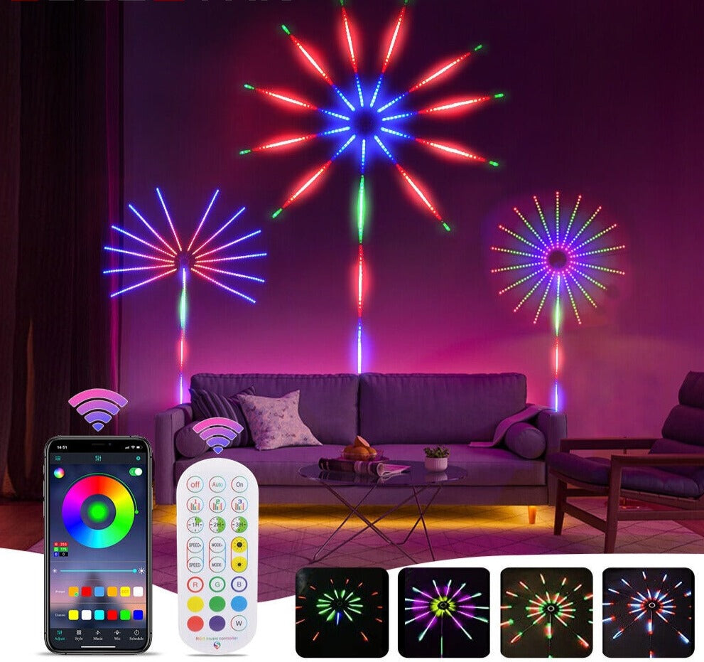 Wall Lamps Smart Interior Bluetooth RGB LED Strip Firework Color Wall Lights