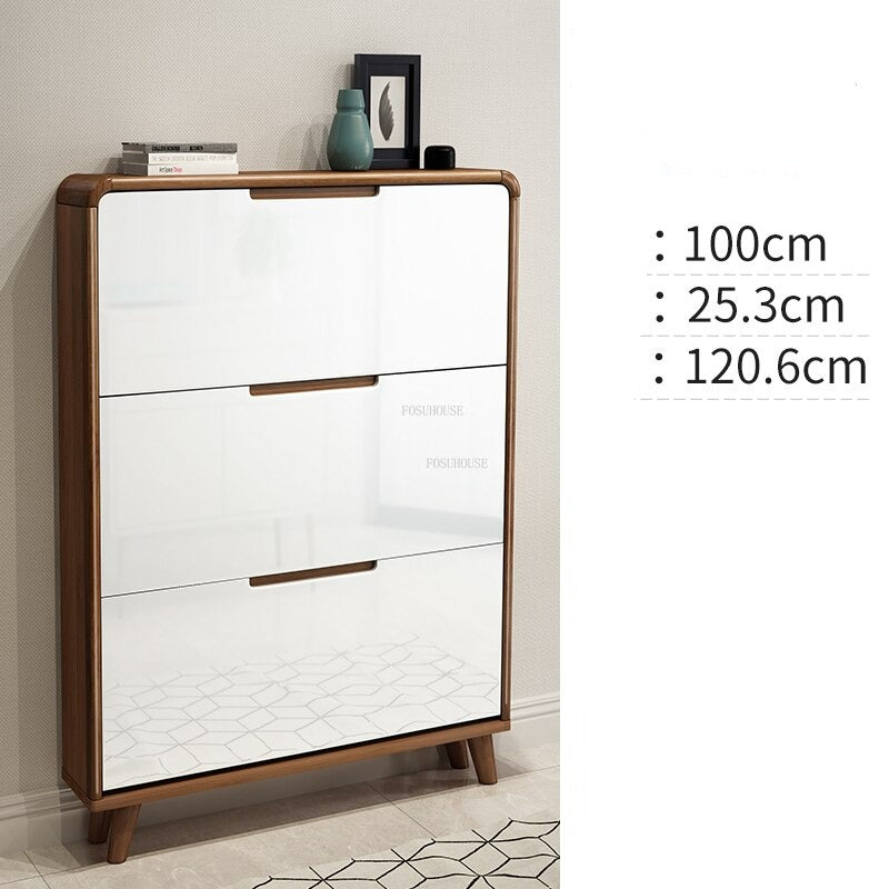 Shoe Cabinets Ultra Thin Wooden Furniture Large Capacity Tipping Shoe Rack Modern Storage Schuhschränke