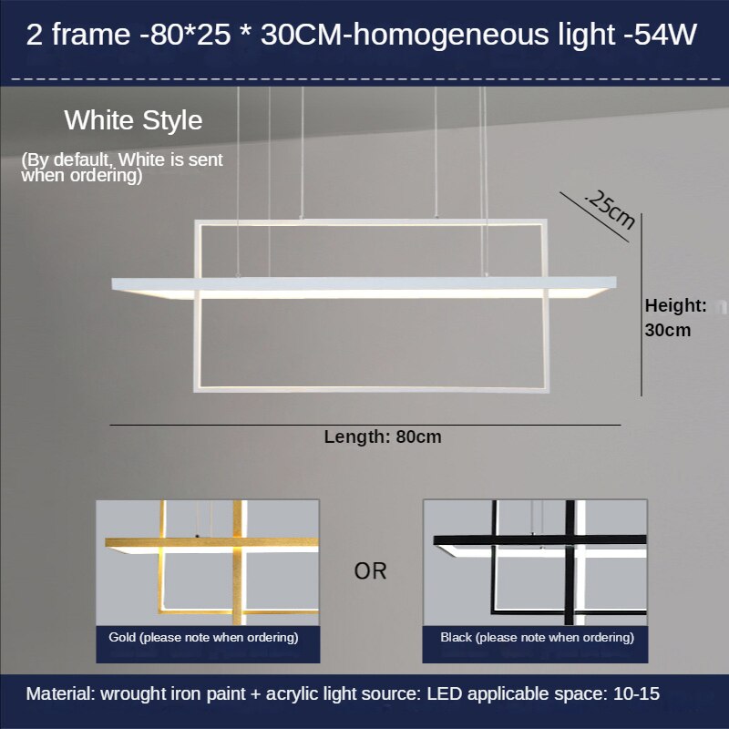 Pendant Light Rectangular Geometric Modern Interior Nordic Led Pendant Lights