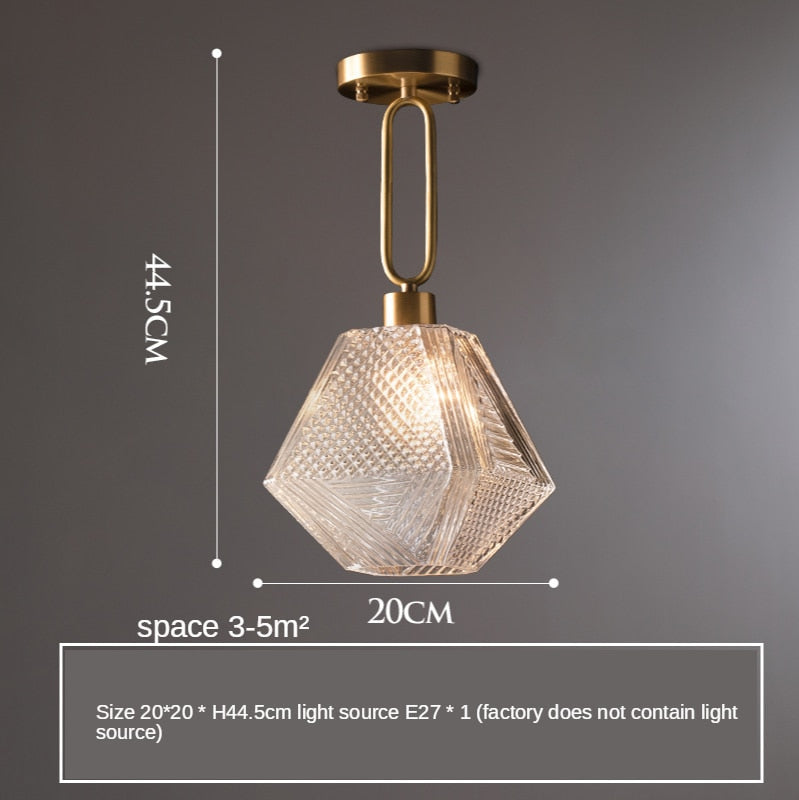 Pendant Light Nordic Led Diamond Glass Fixture Modern Hanging Pendant Lights