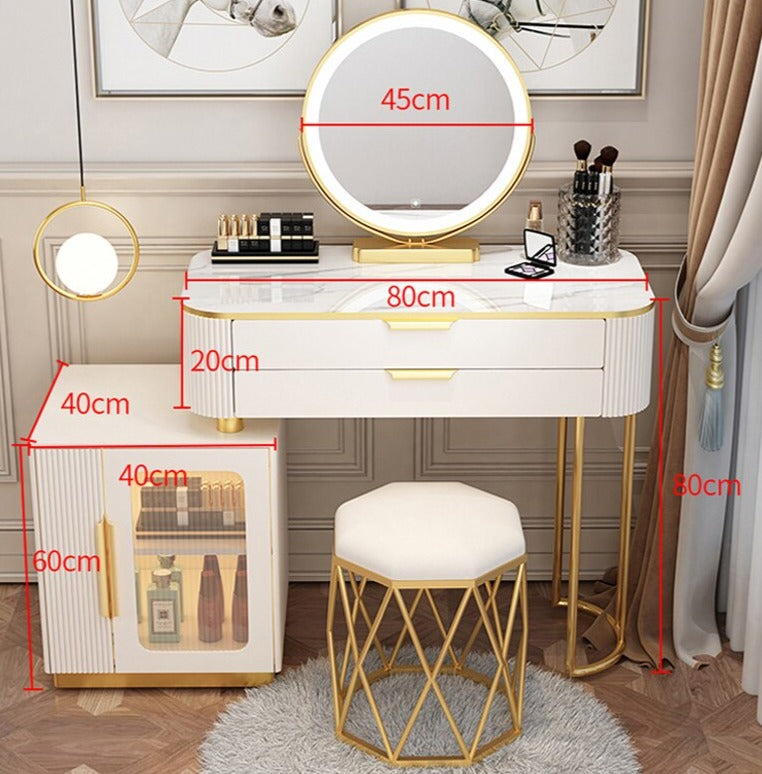 Dressing Table Set Light Luxury Dressing Table Slate Schminktisch-Set Storage Cabinets