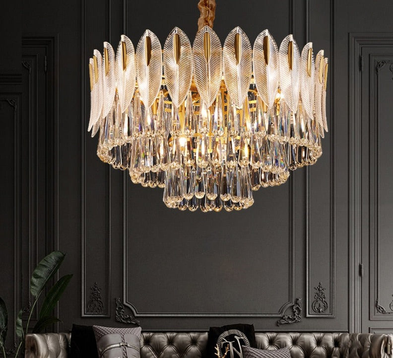 Chandelier Postmodern Crystal Light Living Dining Bedroom Round Chandeliers