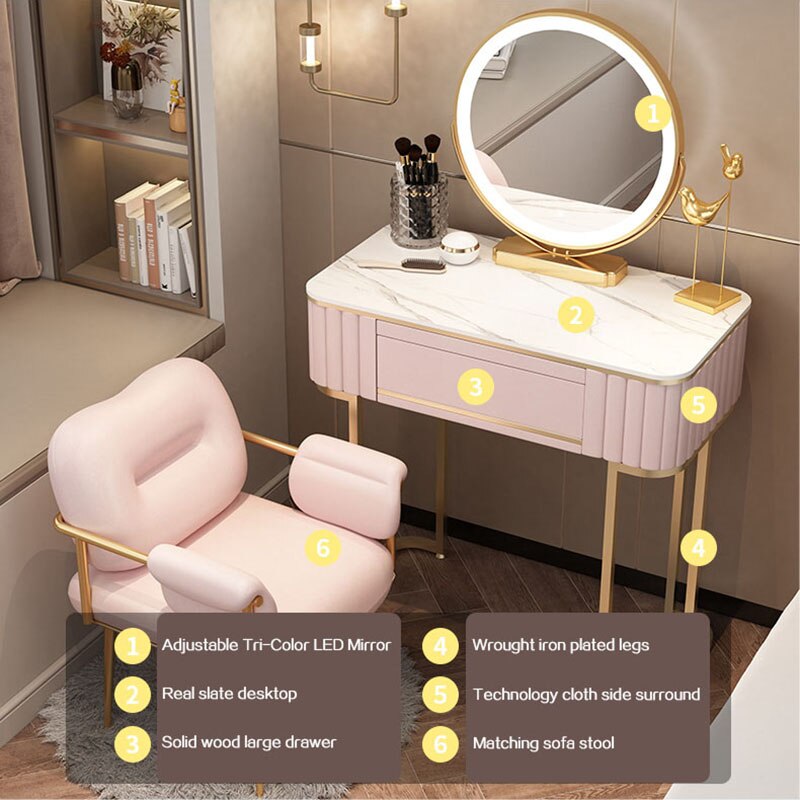 Bedroom Vanities Nordic Small Schminktisch Set Solid Wood Dressing Table Set