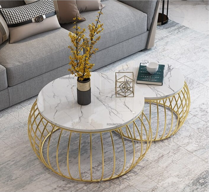 Coffee Table Luxury Creative Marble Tisch Minimalist Design Round Couchtisch Retro Ins Side Tables