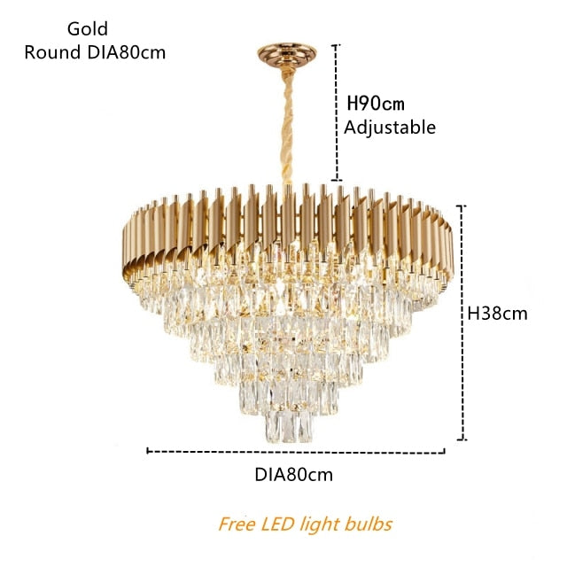 Chandelier Modern Crystal Led Hanging Luster Chandeliers