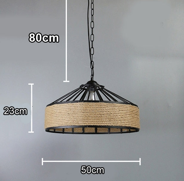 Pendant Light Spain Classical Sisal Rope E27 Hanging Light Retro Pendant Lights