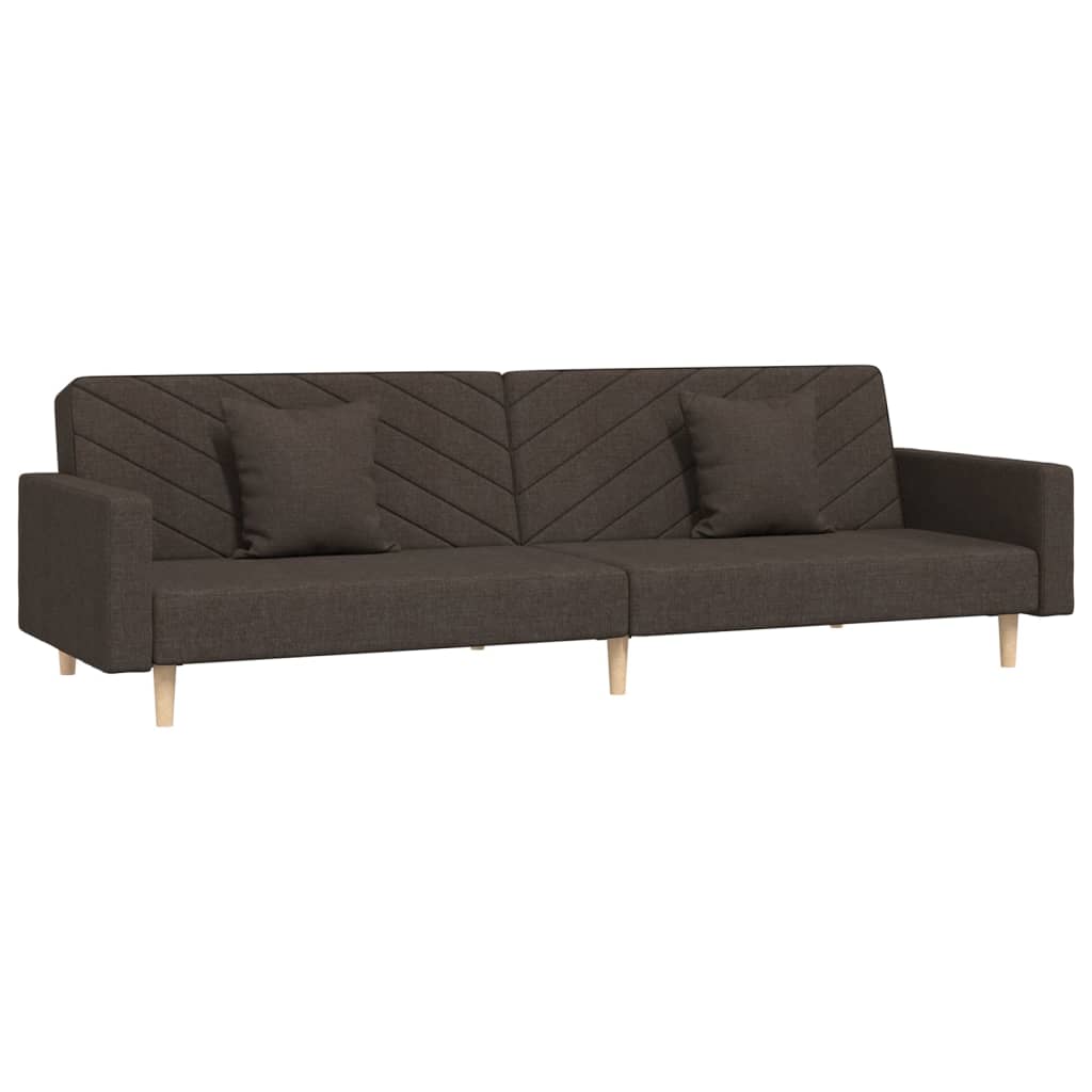 Sofa With Footstool And Cushions Dark Brown Sofas