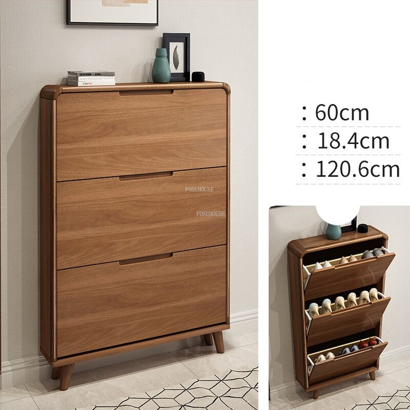 Shoe Cabinets Ultra Thin Wooden Furniture Large Capacity Tipping Shoe Rack Modern Storage Schuhschränke