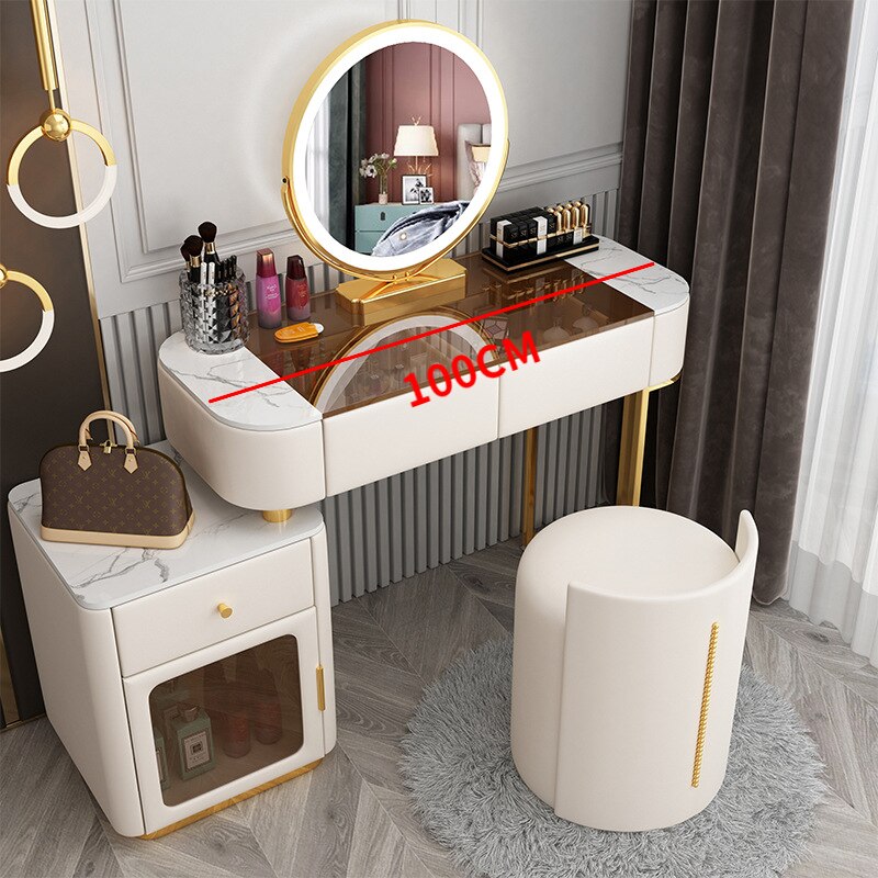 Bedroom Vanities Luxury Modern Schminktisch Set Solid Wood Dressing Table Set