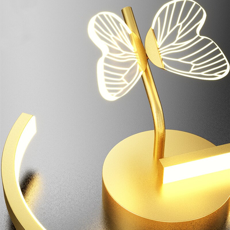 Wall Lamps Gold Sconce Butterfly Bedside Lighting