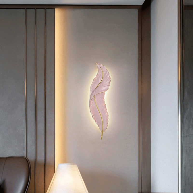 Wall Lamps Modern Feather Bedside LED Wall Lights