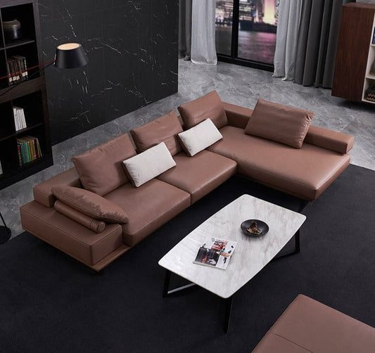 Sofa Italian Minimalist Leather Sofa Simple Modern Living Room Imperial Sofas