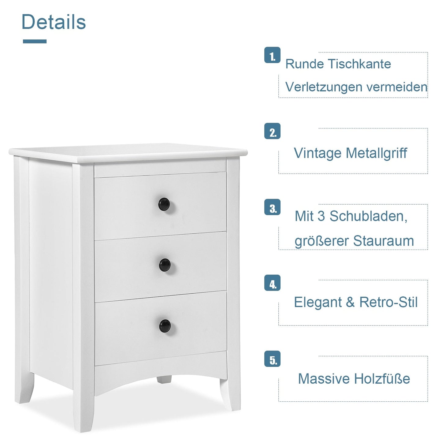 Bedside Cabinet 2pcs Nightstands Bedroom Bedside Nachttisch