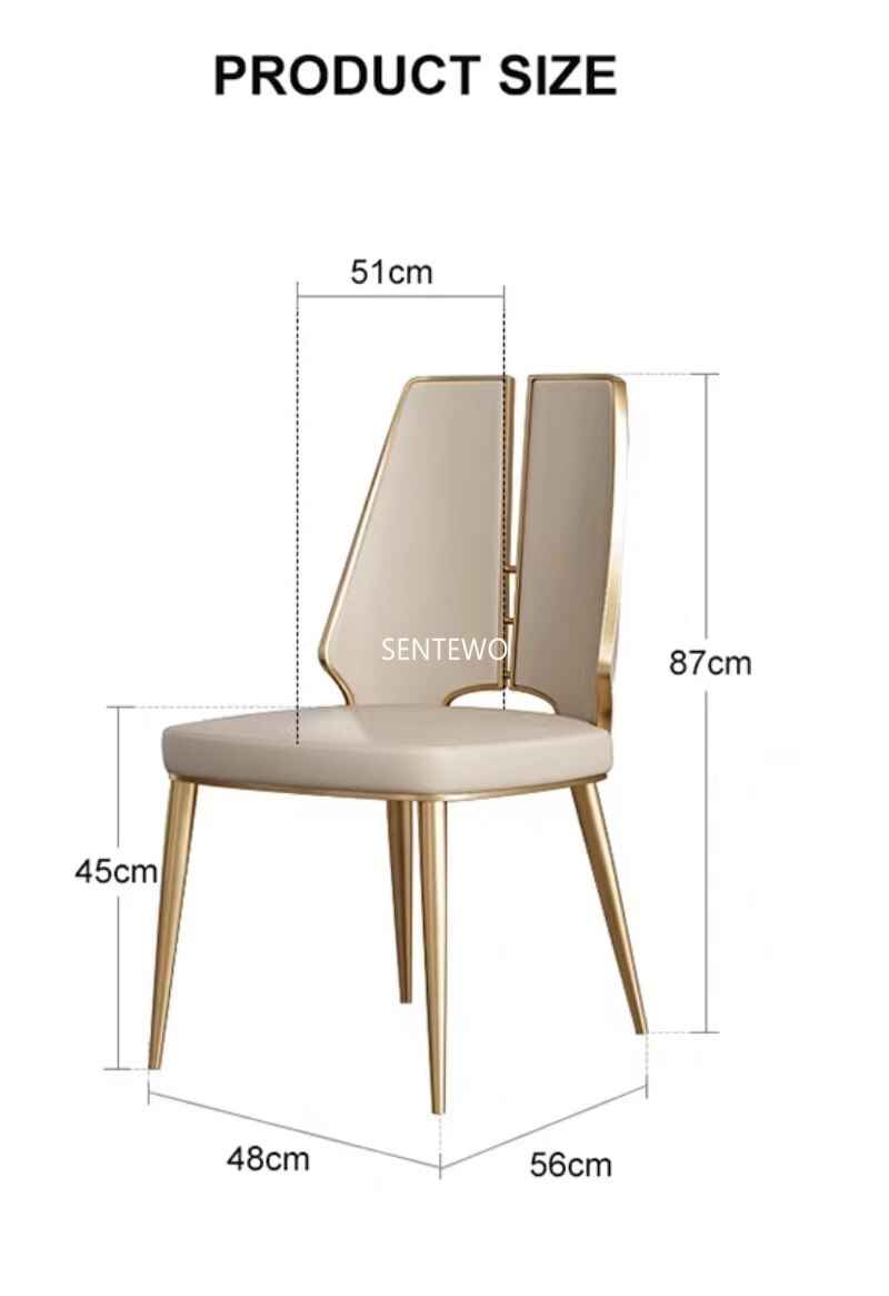 Dining Chairs Sets Luxury Gold Stühle Frame Faux Leather Round Esszimmerstühle Set