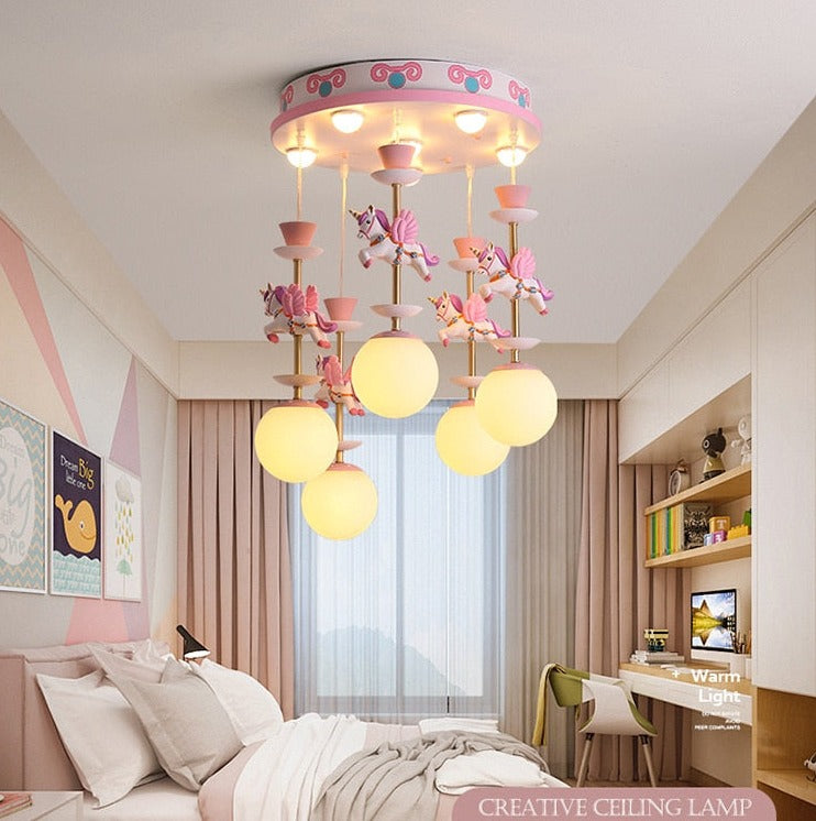 Children's Room Lighting Nordic Simple Unicorn Kids Room Cartoon Lights