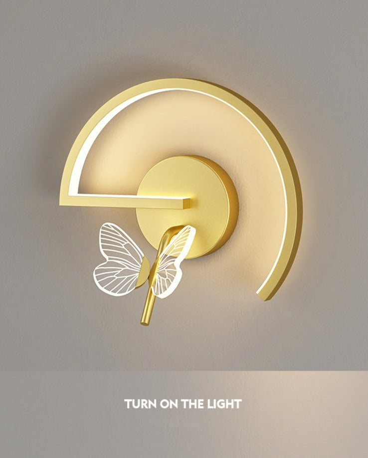 Wall Lamps Gold Sconce Butterfly Bedside Lighting