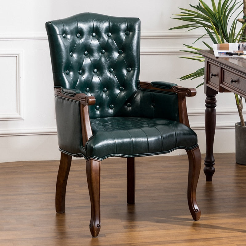 Chesterfield Chair American Solid Wood Vintage Armback European Style Chesterfield Chairs