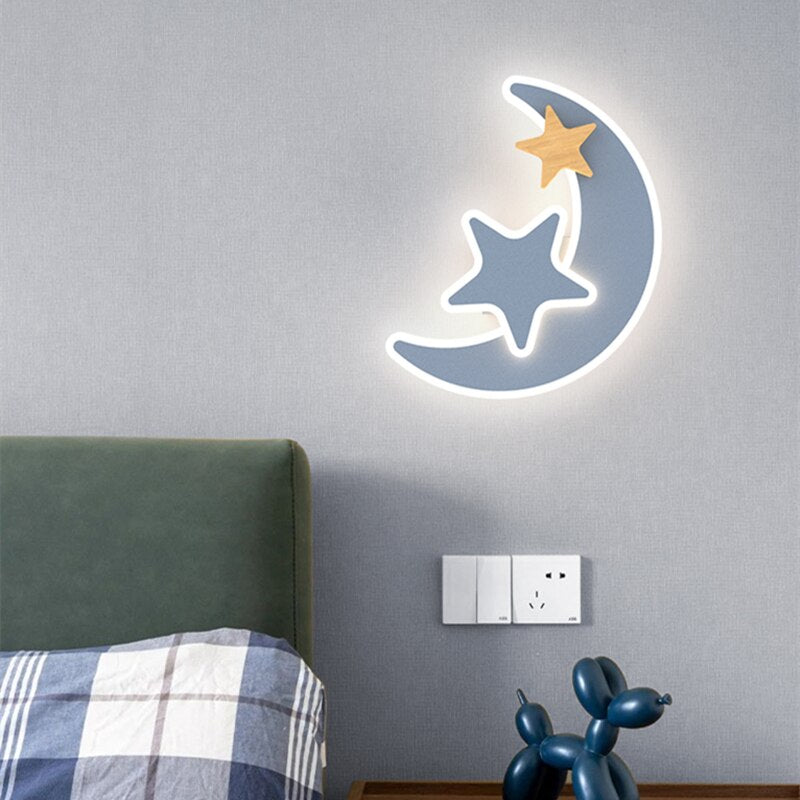 Wall Lamps Children's Room Lighting Creative Decor Bedside Star Moon Wall Lights