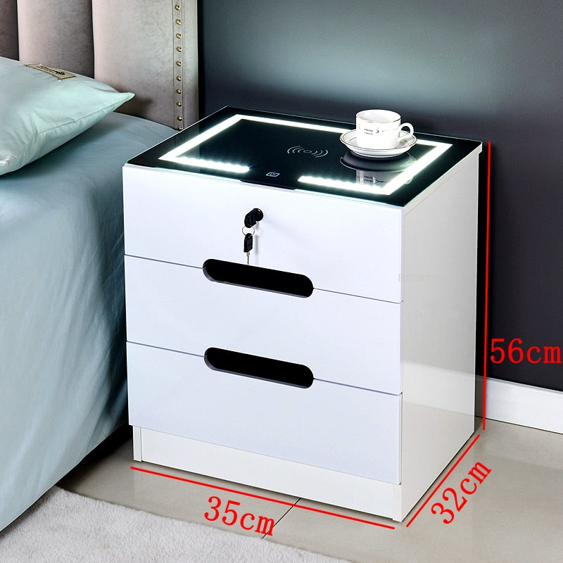 Luxury Smart Bedside Cabinet Bedroom Nightstands Bedside Nachttisch