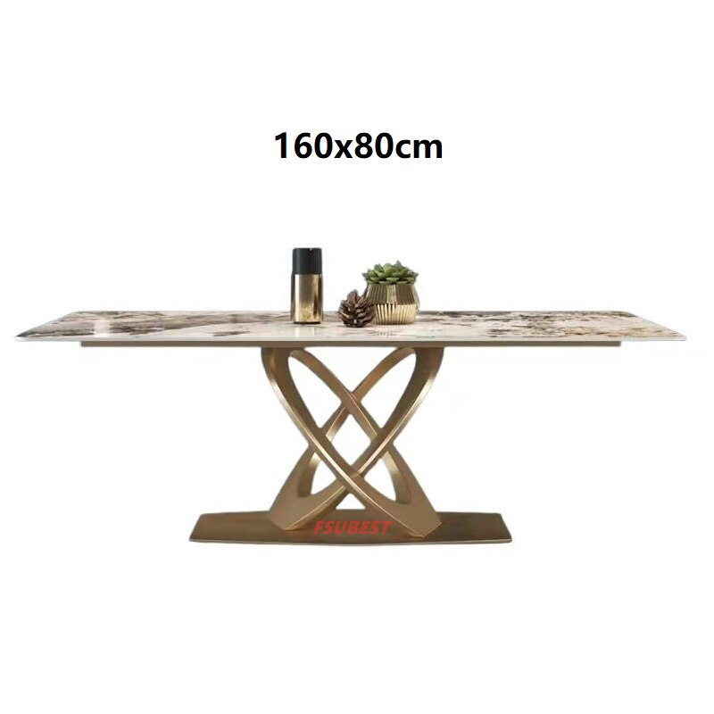 Dining Tables Sets New Rock Plate Slate Contemporary Gold  Luxury Esstisch Set