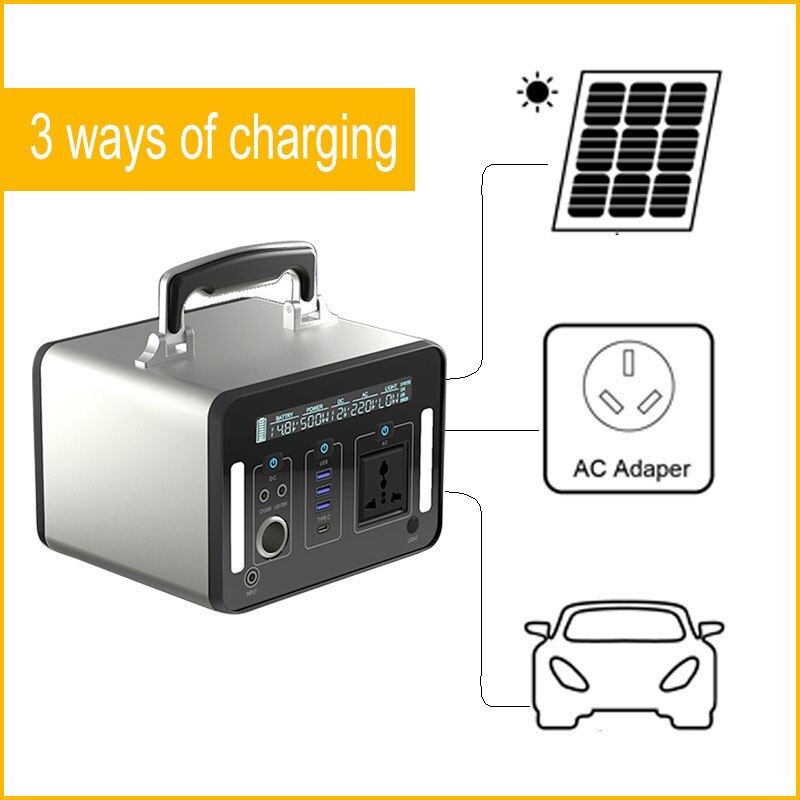 Power Station Portable Power Bank Solar Energy Storage System Rechargeable Battery